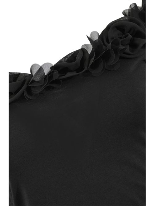 T-shirt roselline in misto cotone e viscosa Caviale NO SECRETS | 261NS079CAVIALE